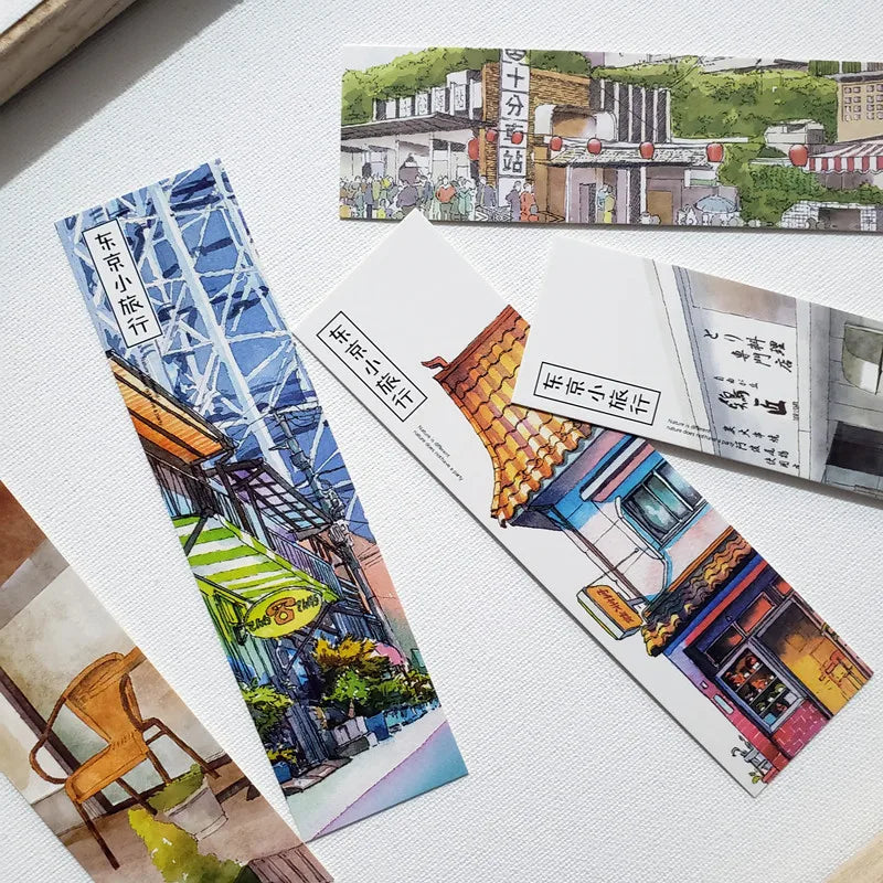 Set de 30 marque-pages en papier, voyage à Tokyo
