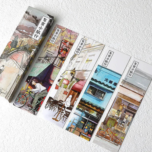 Set de 30 marque-pages en papier, voyage à Tokyo