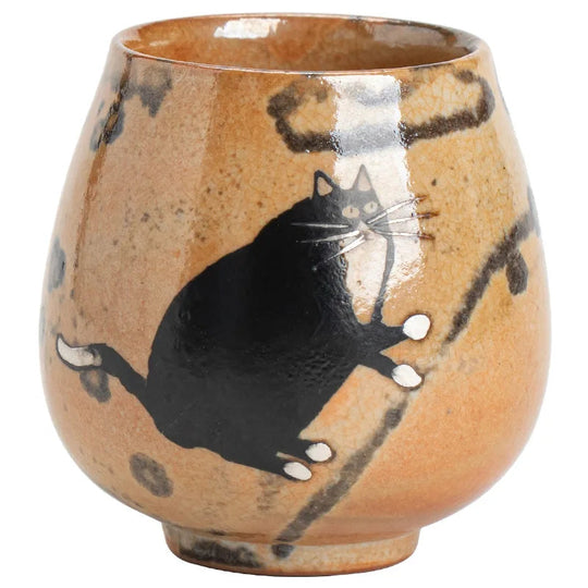 Tasse à thé chat en grès façon bois brûlé, L'Atelier des Lecteurs, vue 2