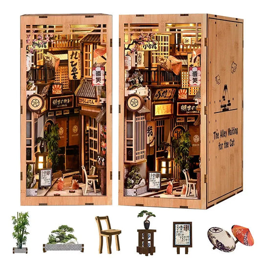 Kit diorama L'Escalier du Chat : vues de la ruelle et accessoires miniatures