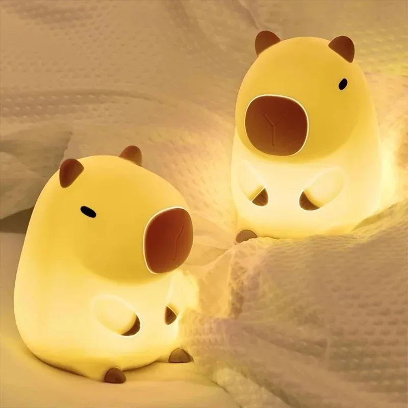 Veilleuse capybara LED à lumière douce, déco coin lecture