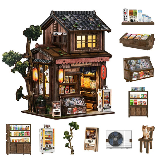 Kit book nook La Ruelle des Murmures 209 pièces en bois à assembler