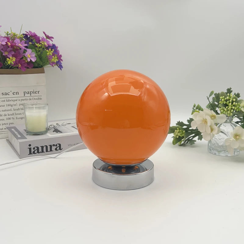 Lampe de chevet en verre soufflé de style artisanal, décoration de chambre