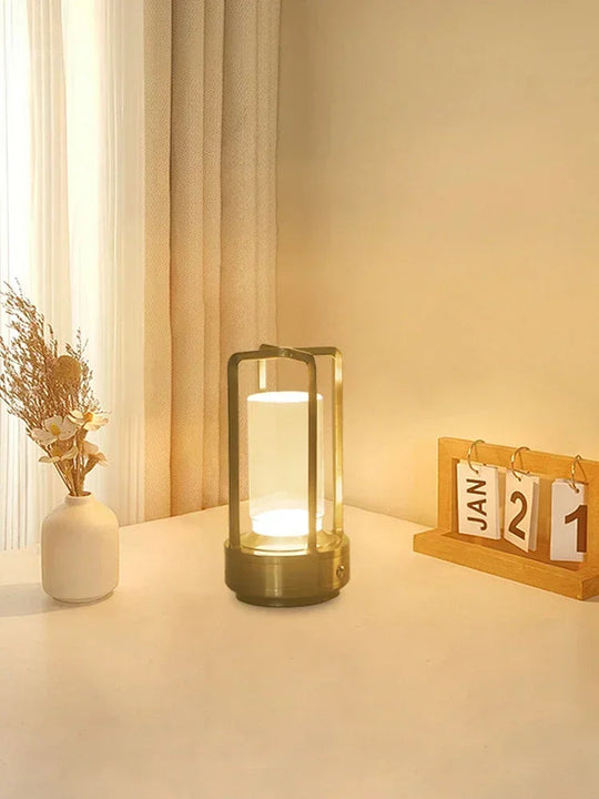 Lampe de chevet en métal, rechargeable USB tactile