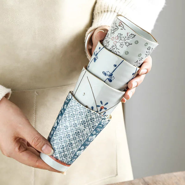 Set de 6 tasses à thé en céramique à motifs floraux
