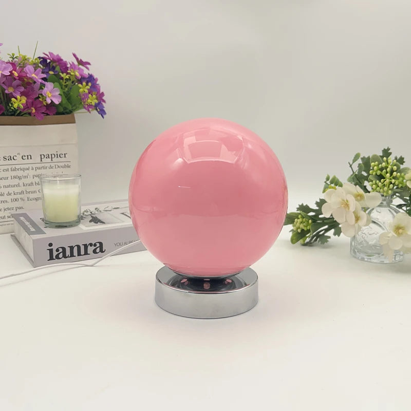 Lampe de chevet en verre soufflé, USB 3 températures