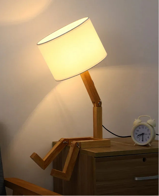 Lampe de chevet scandinave en bois, sur secteur