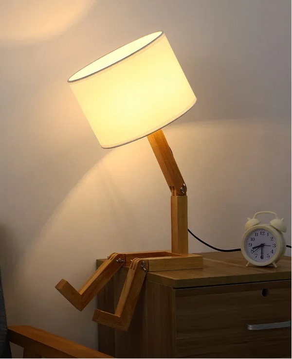 Lampe de chevet scandinave en bois, sur secteur