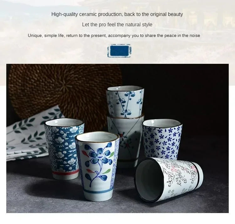 Set de 6 tasses à thé en céramique à motifs floraux