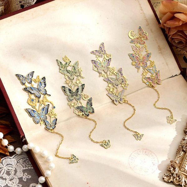 Marque-page papillon en métal ajouré