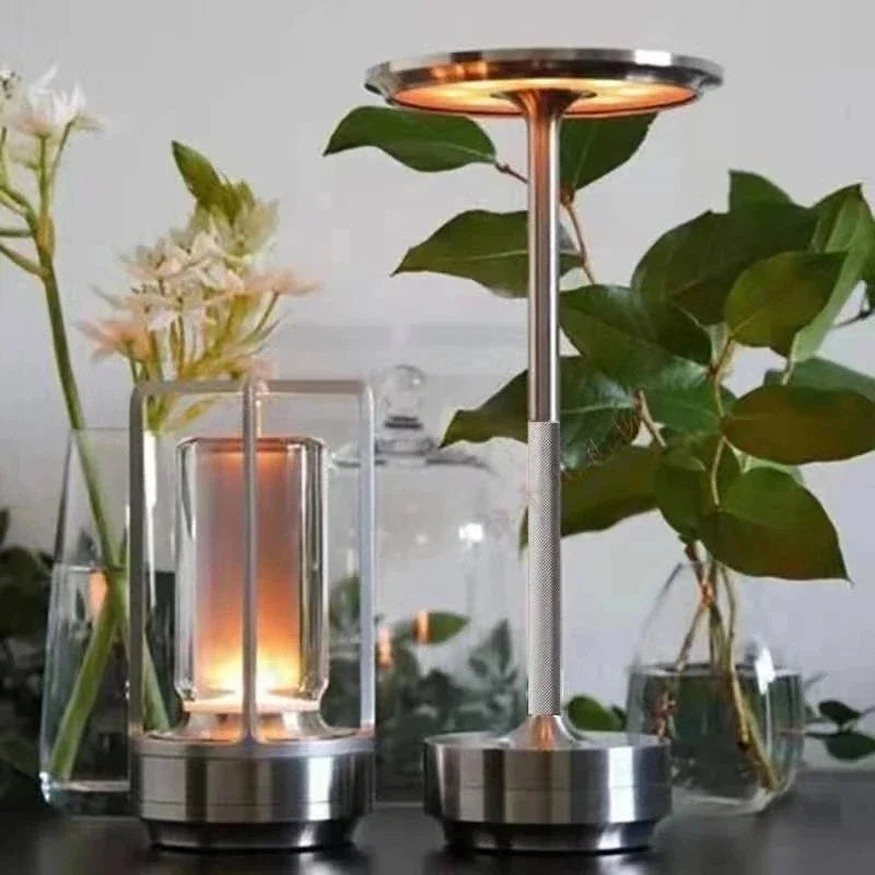 Lampe de chevet nomade en métal, rechargeable USB tactile