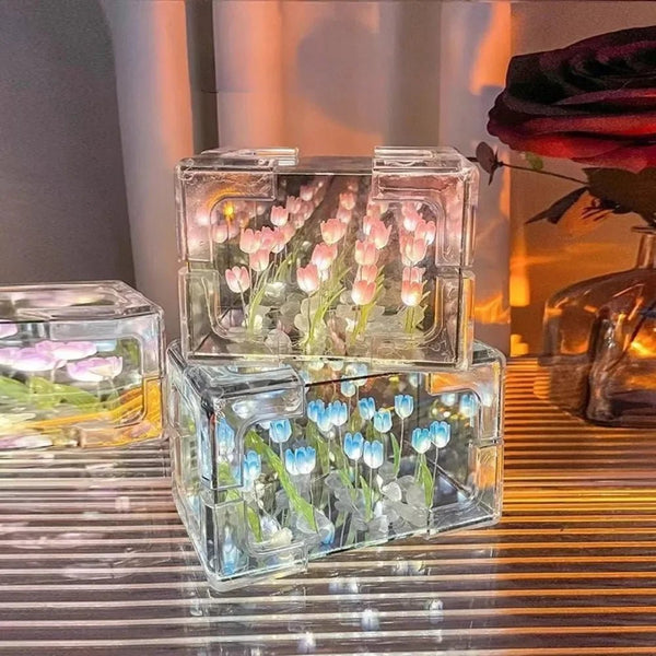 Veilleuse cube tulipe à monter soi-même - L'Atelier Des Lecteurs