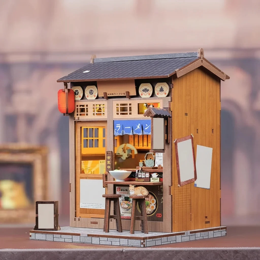 Book Nook L'Échoppe de Morita, diorama japonais ramen en bois - L'Atelier des Lecteurs