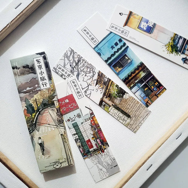 Set de 30 marque-pages en papier, voyage à Tokyo
