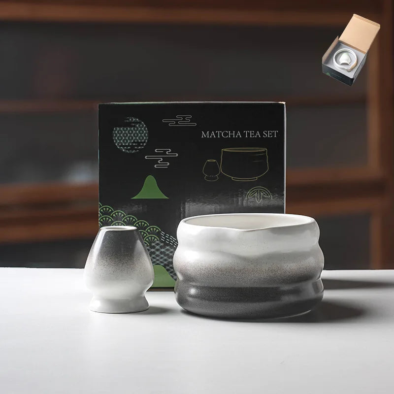 Set à matcha en céramique, set complet gris, L'Atelier des Lecteurs