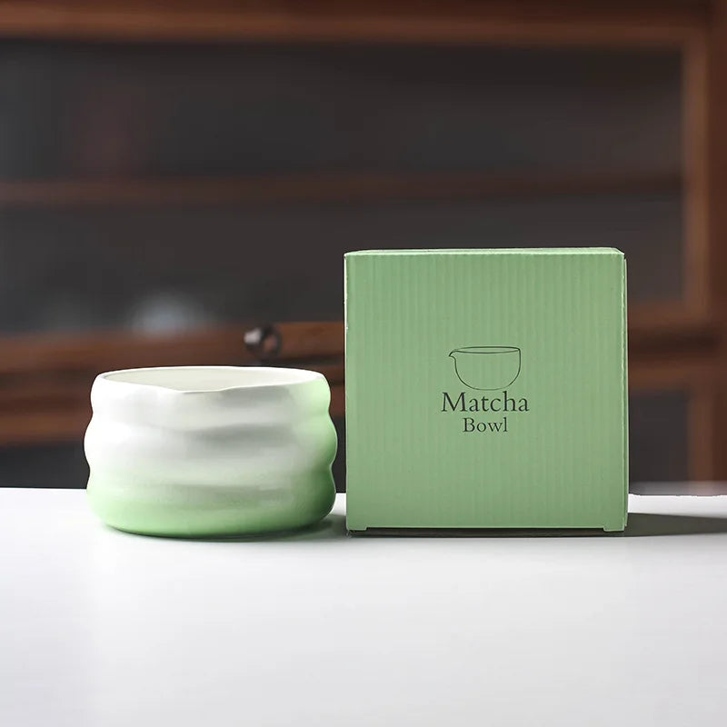 Set à matcha en céramique, bol vert, L'Atelier des Lecteurs