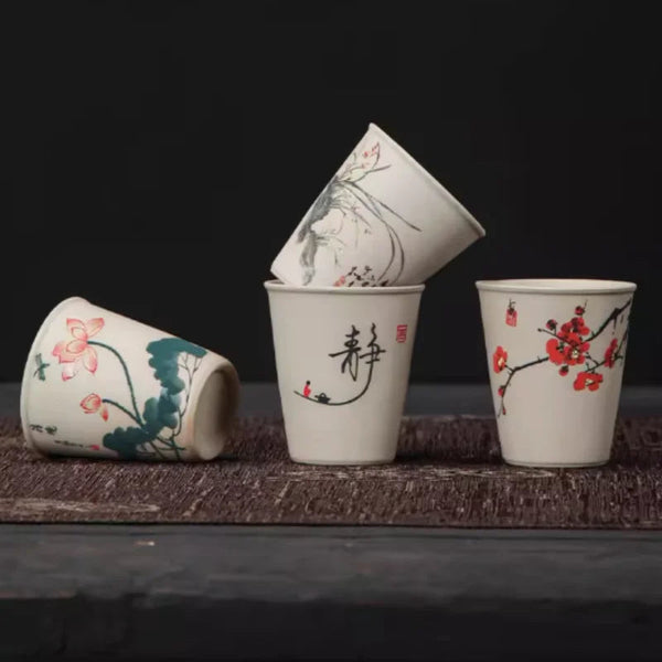 Coffret de 8 tasses à thé en grès, L'Atelier des Lecteurs