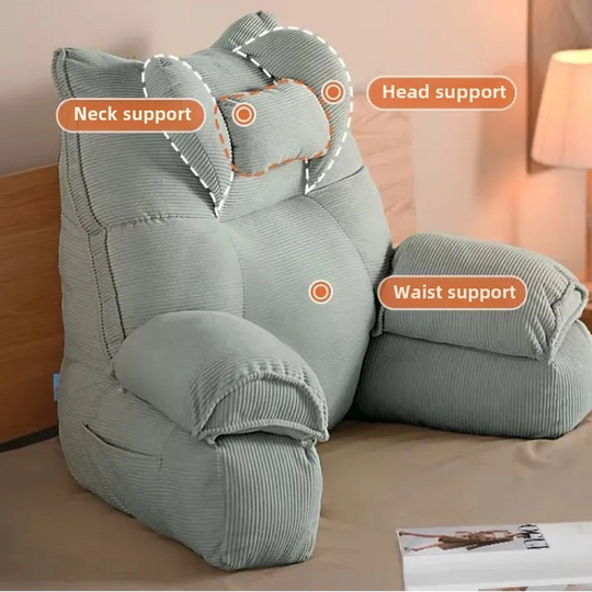 Coussin lombaire déhoussable pour lire au lit