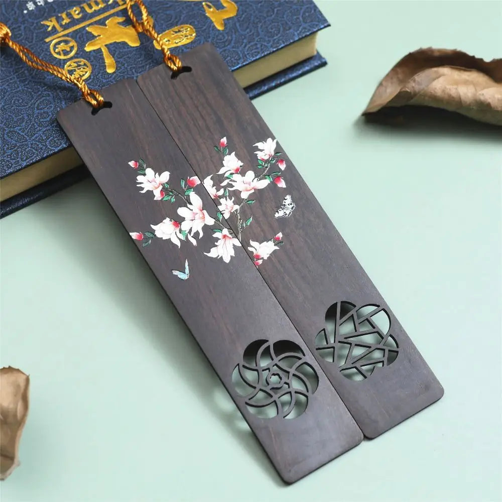 Marque-pages en bois d'ébène peints main, L'Atelier des Lecteurs, vue 4