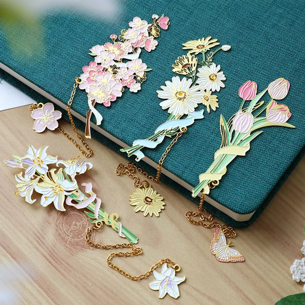 Marque-pages floraux en laiton, L'Atelier des Lecteurs, vue 1