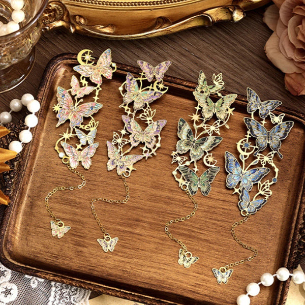 Marque-page papillon en métal ajouré