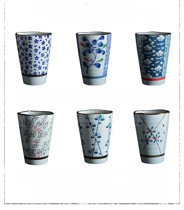 Set de 6 tasses à thé en céramique à motifs floraux