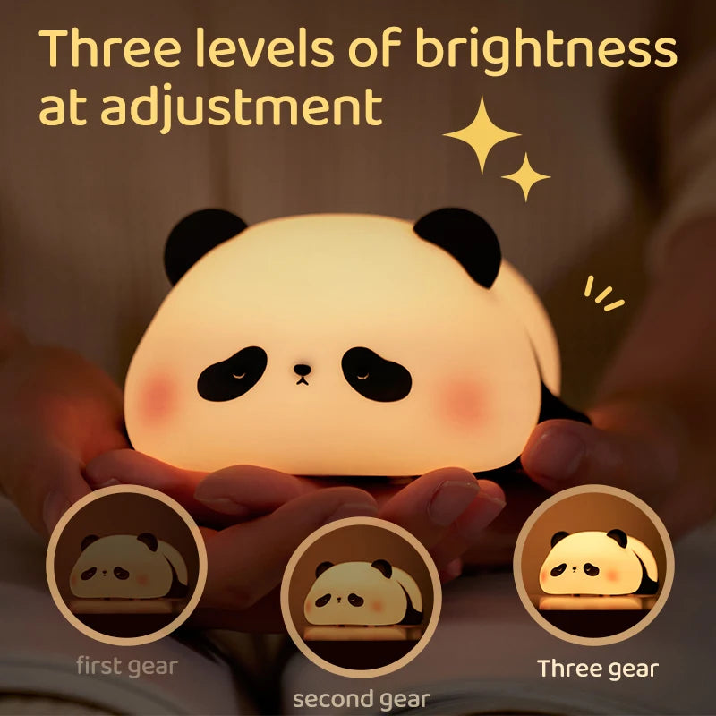 Veilleuse panda tactile à minuterie, contrôle tactile