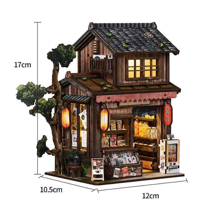 Diorama La Ruelle des Murmures en bois — passage miniature qui se prolonge