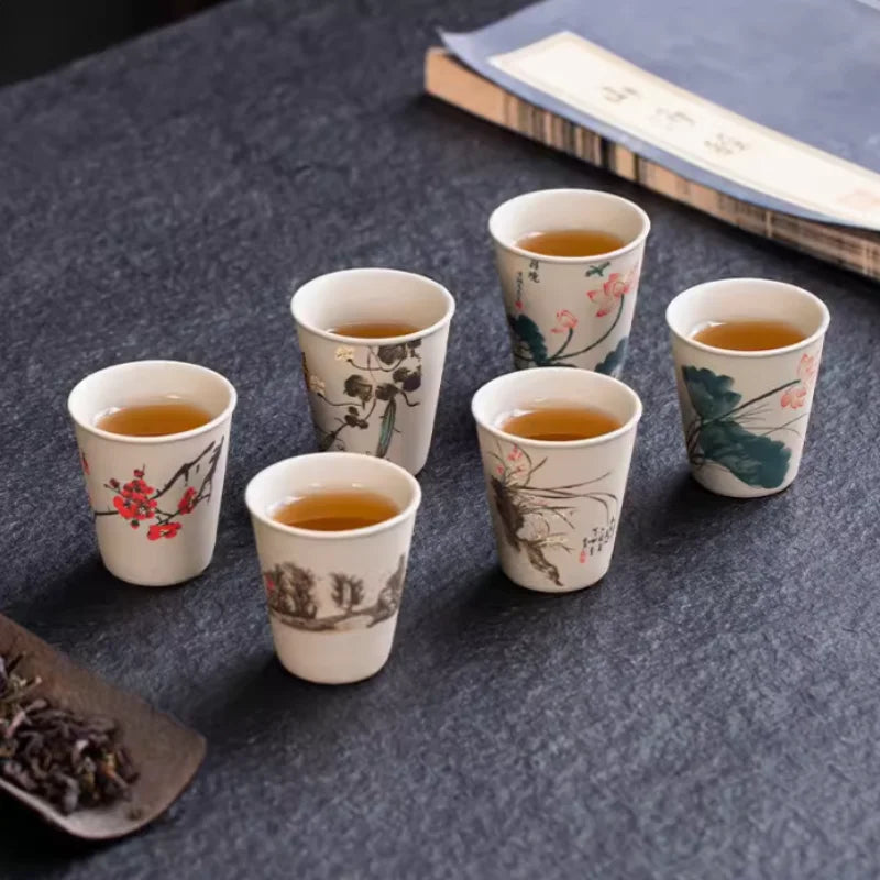 Coffret de 8 tasses à thé en grès, L'Atelier des Lecteurs