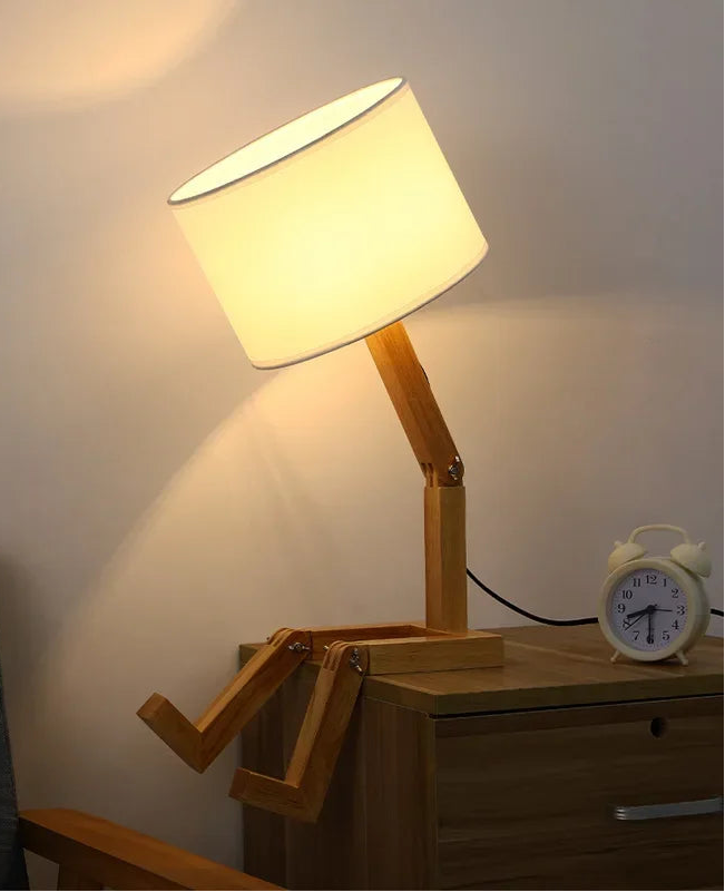 Lampe de chevet scandinave en bois, sur secteur