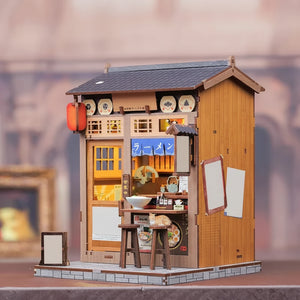 Book Nook « L'Échoppe de Morita », Kit Diorama Japonais Ramen Lumineux en Bois