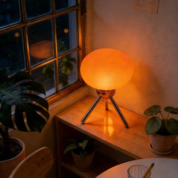 L'Épure Bauhaus, lampe de chevet champignon en verre