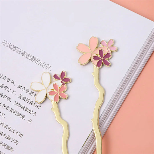 Marque-page en métal, fleur de sakura