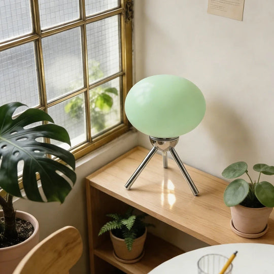Lampe de chevet champignon en verre, sur secteur