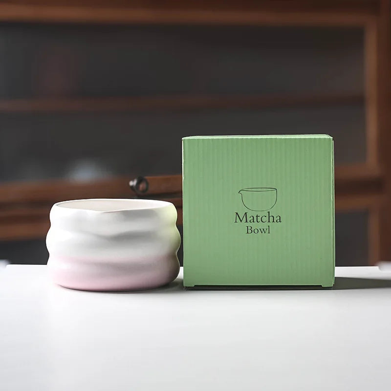 Set à matcha en céramique, bol rose, L'Atelier des Lecteurs