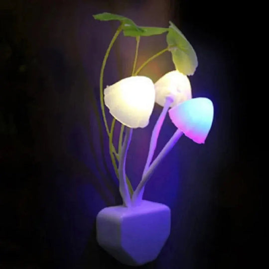 Veilleuse champignon à capteur de luminosité, lumière LED colorée