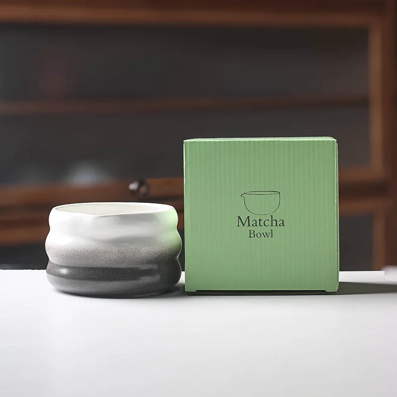 Set à matcha en céramique, bol gris, L'Atelier des Lecteurs