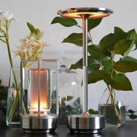 Lampe de chevet nomade en métal, rechargeable USB tactile