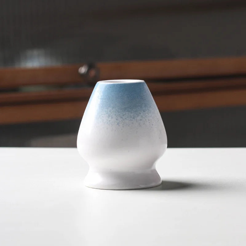 Set à matcha en céramique, porte-fouet bleu, L'Atelier des Lecteurs