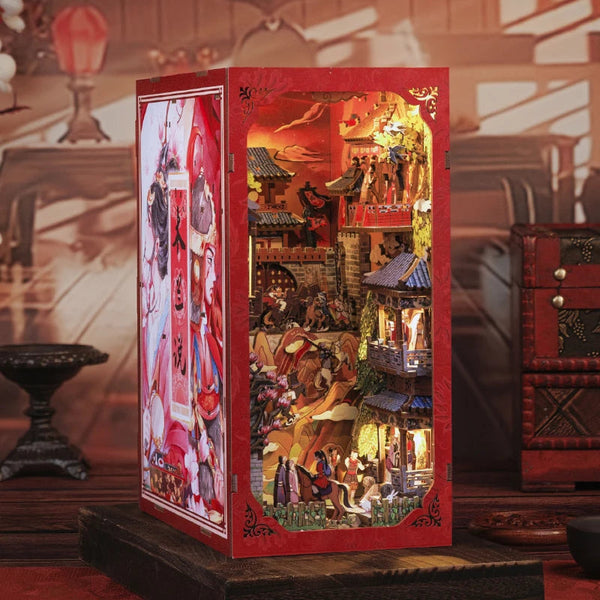Book Nook La Légende de Mulan vu de face sur une étagère