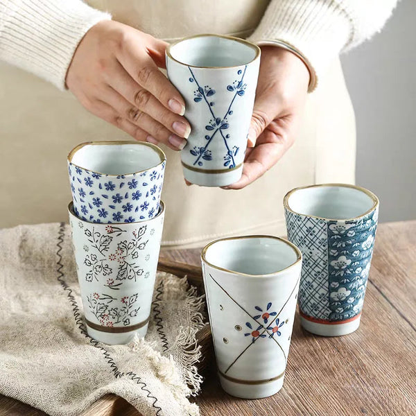 Set de 6 tasses à thé en céramique à motifs floraux